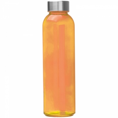 Logo trade business gift photo of: Transparent drinking bottle with grey lid, orange