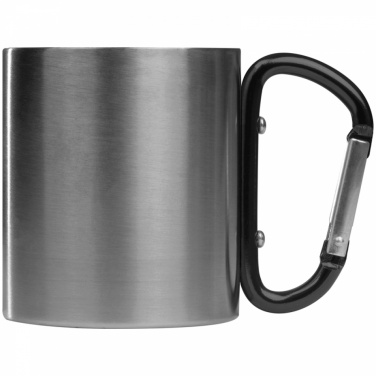 Logo trade promotional item photo of: Metal mug with snap hook, black