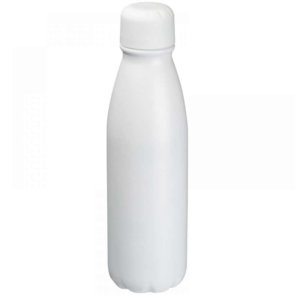 Logo trade promotional giveaways image of: Aluminium drinking bottle 600 ml, White