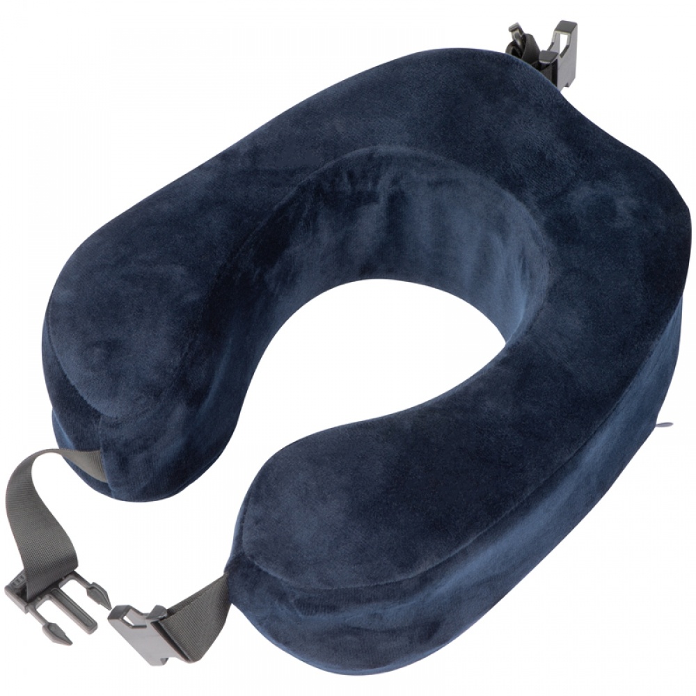 Logotrade corporate gift picture of: Plush neck pillow with closure band, Blue