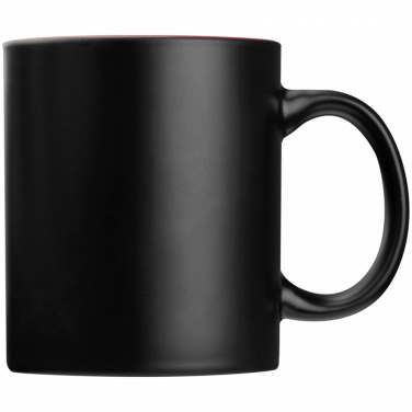 Logotrade promotional products photo of: Black mug with colored inside, Red