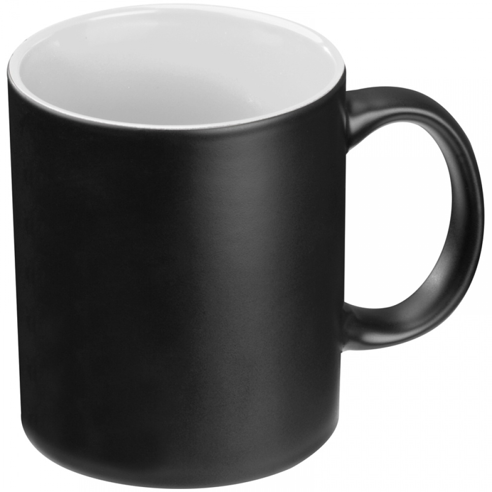Logotrade promotional merchandise image of: Black mug with colored inside, White
