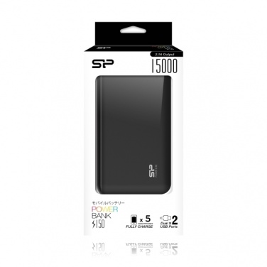 Logo trade advertising products picture of: Power Bank Silicon Power S150, Black/White