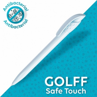 Logotrade advertising product image of: Golff Safe Touch antibacterial ballpoint pen, blue