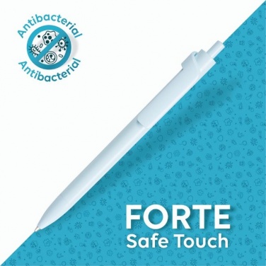 Logo trade promotional products image of: Forte Safe Touch antibacterial ballpoint pen, white