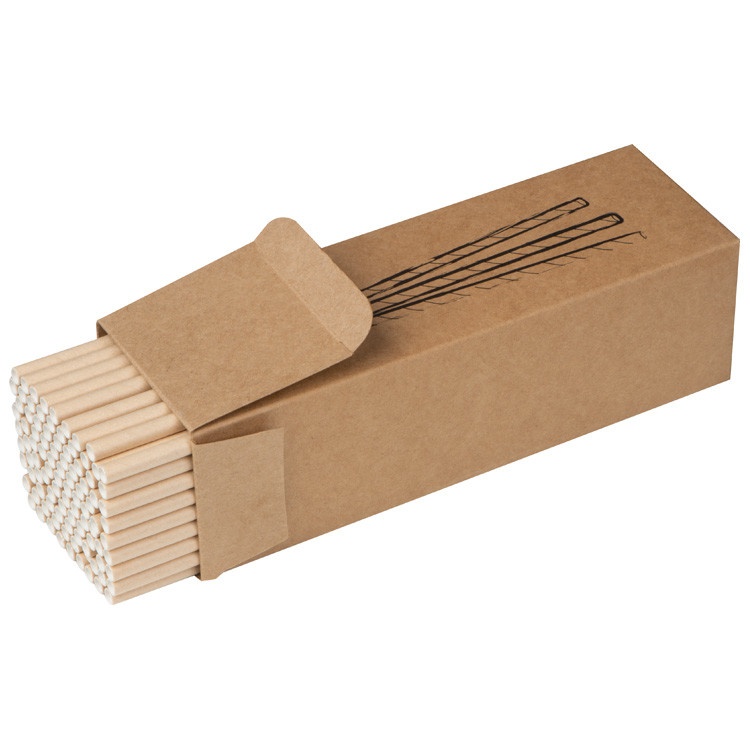 Logo trade promotional gifts picture of: Set of 100 drink straws made of paper, brown