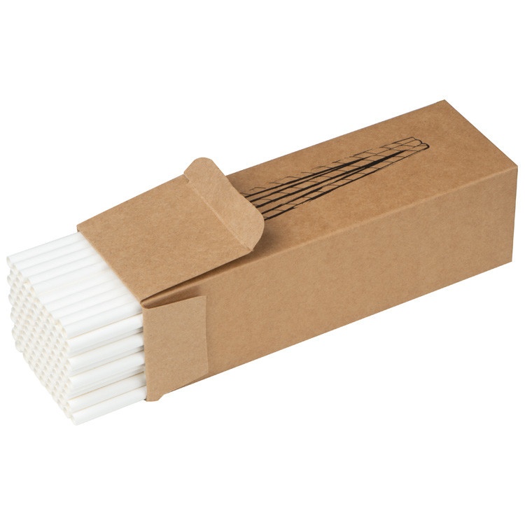 Logo trade corporate gifts picture of: Set of 100 drink straws made of paper, white