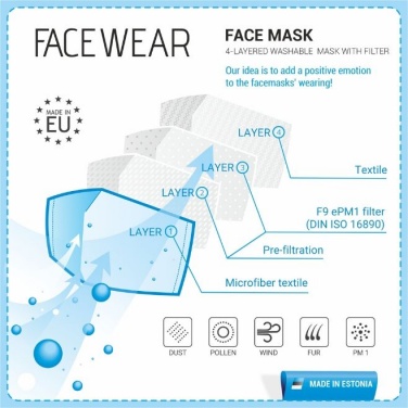 Logotrade promotional merchandise picture of: Face mask with a filter, black