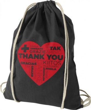 Logotrade business gift image of: Oregon cotton premium rucksack, black