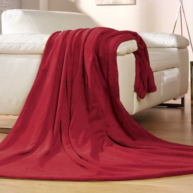 Logo trade promotional gifts picture of: Memphis fleece blanket, red