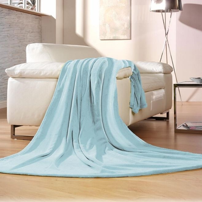 Logo trade promotional item photo of: Memphis soft fleece blanket, blue