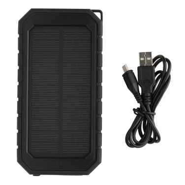 Logotrade promotional item image of: 10.000 mAh Solar Powerbank with 10W Wireless Charging, black