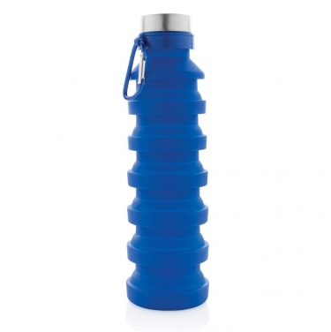Logotrade promotional item picture of: Leakproof collapsible silicon bottle with lid, blue