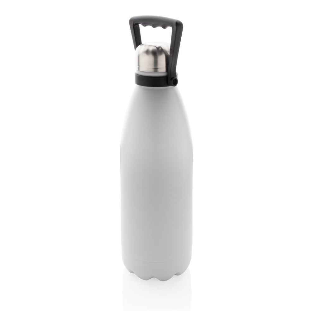 Logo trade advertising products picture of: ​Large vacuum stainless steel bottle 1.5L, white