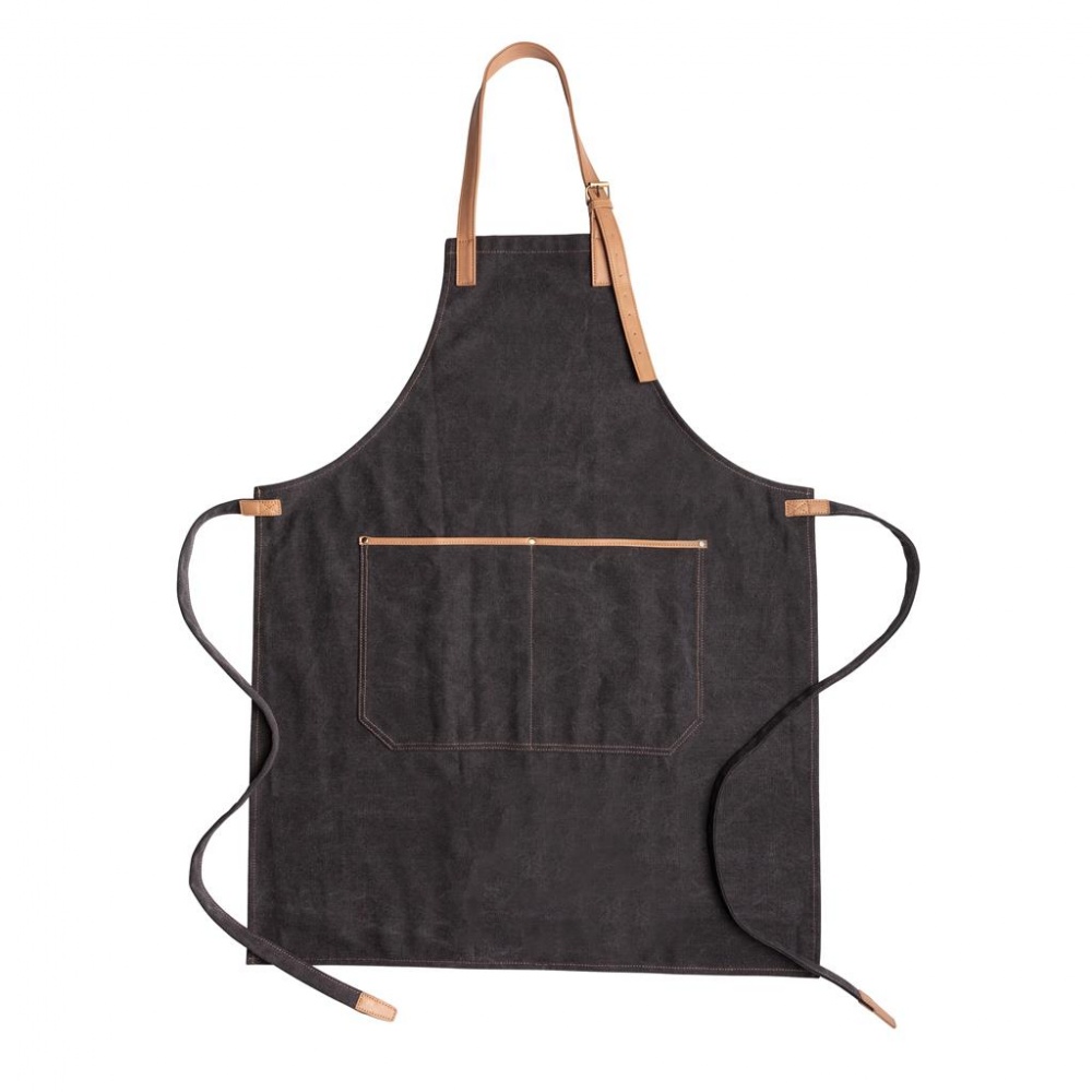 Logotrade promotional giveaway picture of: Deluxe canvas chef apron, black