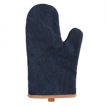 Logo trade corporate gifts image of: Deluxe canvas oven mitt, blue