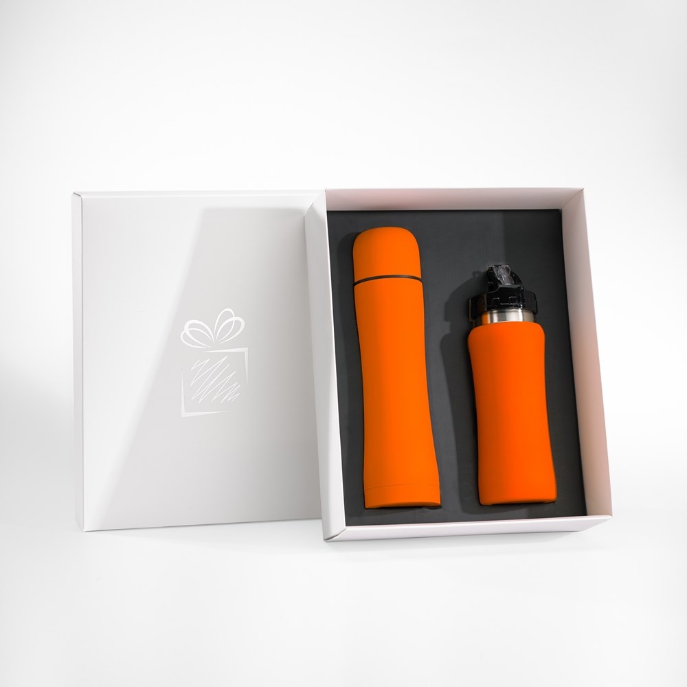 Logotrade promotional product image of: WATER BOTTLE & THERMOS SET, Orange