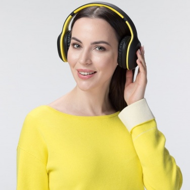Logo trade promotional items image of: Wireless headphones Colorissimo, yellow