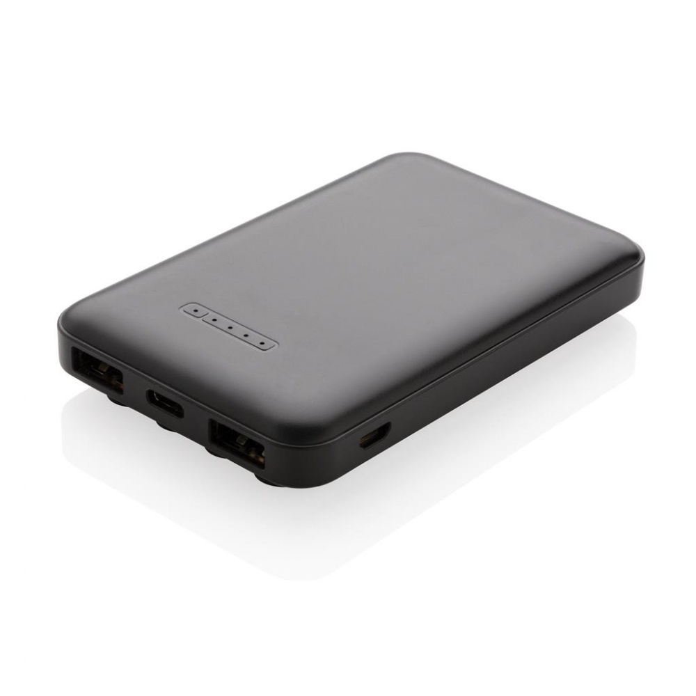 Logotrade business gifts photo of: 5.000 mAh wireless charging pocket powerbank, black