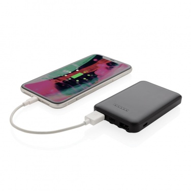 Logotrade promotional giveaway image of: 5.000 mAh wireless charging pocket powerbank, black