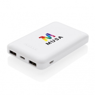 Logotrade business gift image of: 5.000 mAh wireless charging pocket powerbank, white