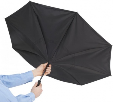 Logo trade promotional giveaway photo of: Lima reversible 23" umbrella, black