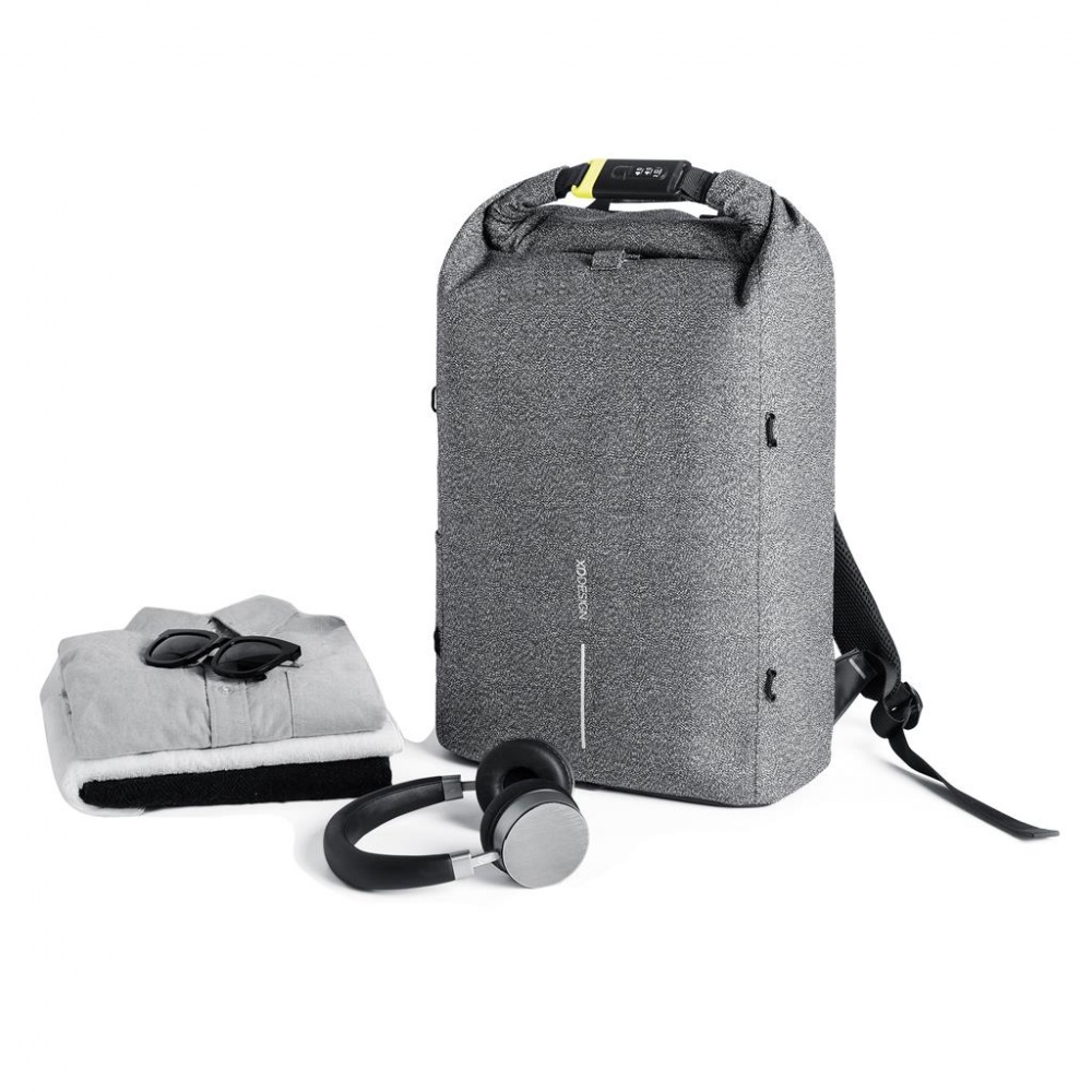 Logo trade promotional products image of: Cut-out material backpack Bobby Urban, grey