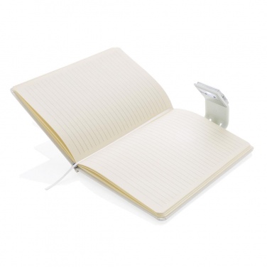 Logo trade promotional giveaways image of: A5 Notebook & LED bookmark, white