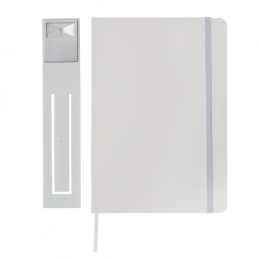 Logotrade corporate gift picture of: A5 Notebook & LED bookmark, white