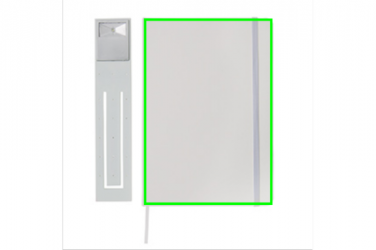 Logo trade promotional merchandise photo of: A5 Notebook & LED bookmark, white