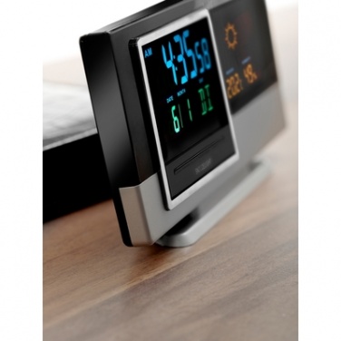 Logo trade promotional gifts image of: Weather station with calendar and clock