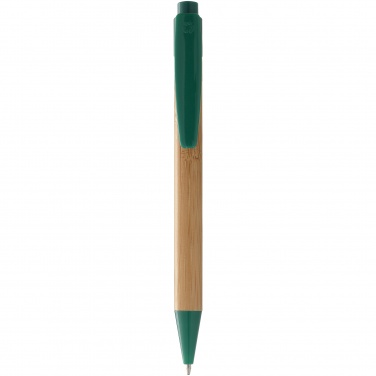 Logo trade promotional merchandise photo of: Borneo ballpoint pen, green