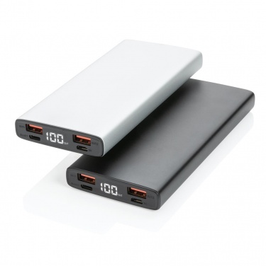 Logo trade promotional gifts picture of: Aluminum 18W 10.000 mAh PD Powerbank, black