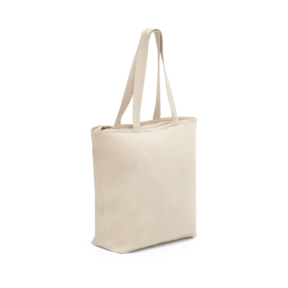 Logo trade corporate gift photo of: Hackney 100% cotton bag with zipper, white