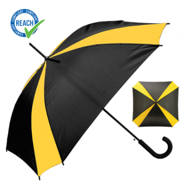Logo trade promotional giveaways image of: Yellow and black umbrella Saint Tropez