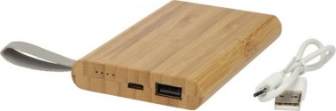 Logo trade promotional giveaways picture of: Tulda 5000 mAh bamboo power bank, light brown