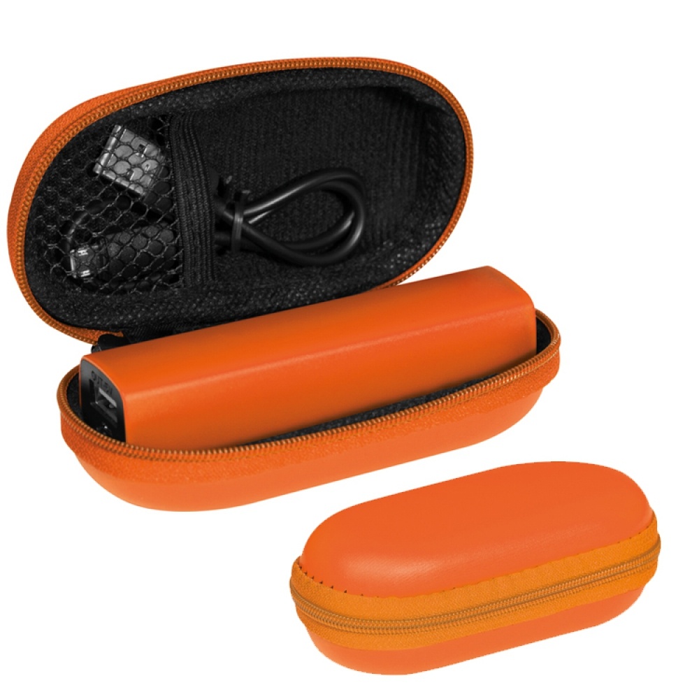 Logotrade promotional gift picture of: 2200 mAh Powerbank with case, Orange