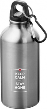 Logotrade corporate gifts photo of: Oregon drinking bottle with carabiner, silver