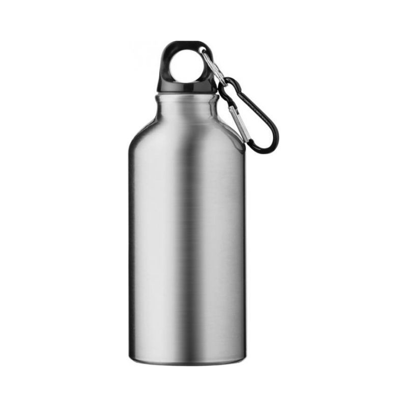 Logotrade advertising product image of: Oregon drinking bottle with carabiner, silver
