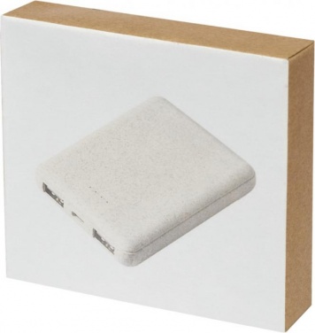 Logo trade advertising products picture of: Asama 5000 mAh wheat straw power bank, beige