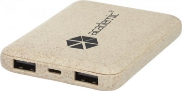 Logotrade promotional giveaway picture of: Asama 5000 mAh wheat straw power bank, beige