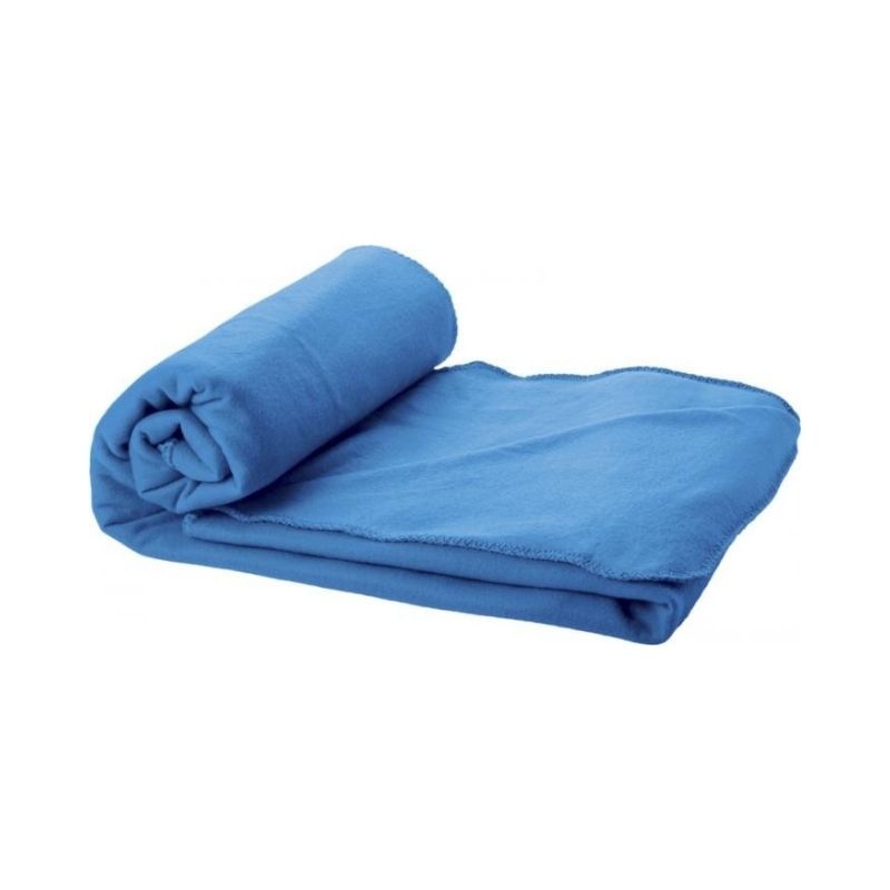 Logo trade promotional products picture of: Huggy blanket and pouch, process blue