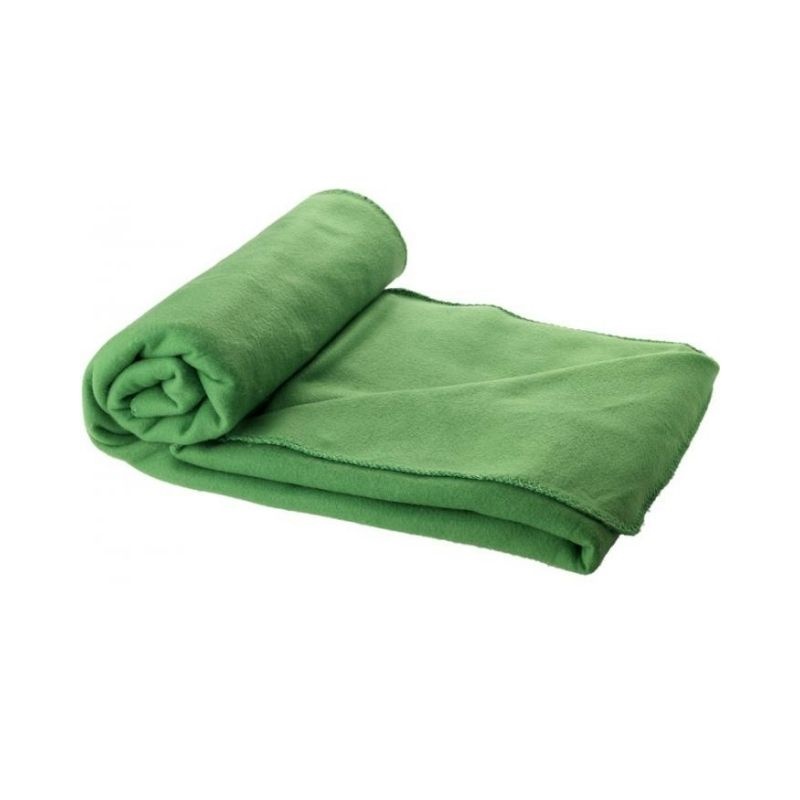 Logo trade promotional giveaways picture of: Huggy blanket and pouch, green