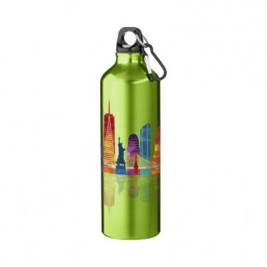 Pacific 770 ml sport bottle with carabiner, lime green with logo