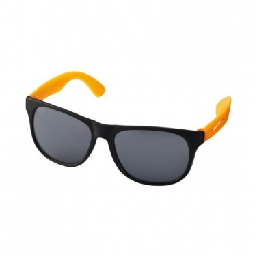 Retro duo-tone sunglasses, neon orange with logo