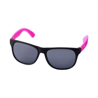 Retro duo-tone sunglasses, neon pink with logo