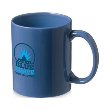 Santos 330 ml ceramic mug, blue with logo
