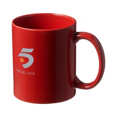 Santos 330 ml ceramic mug, red with logo