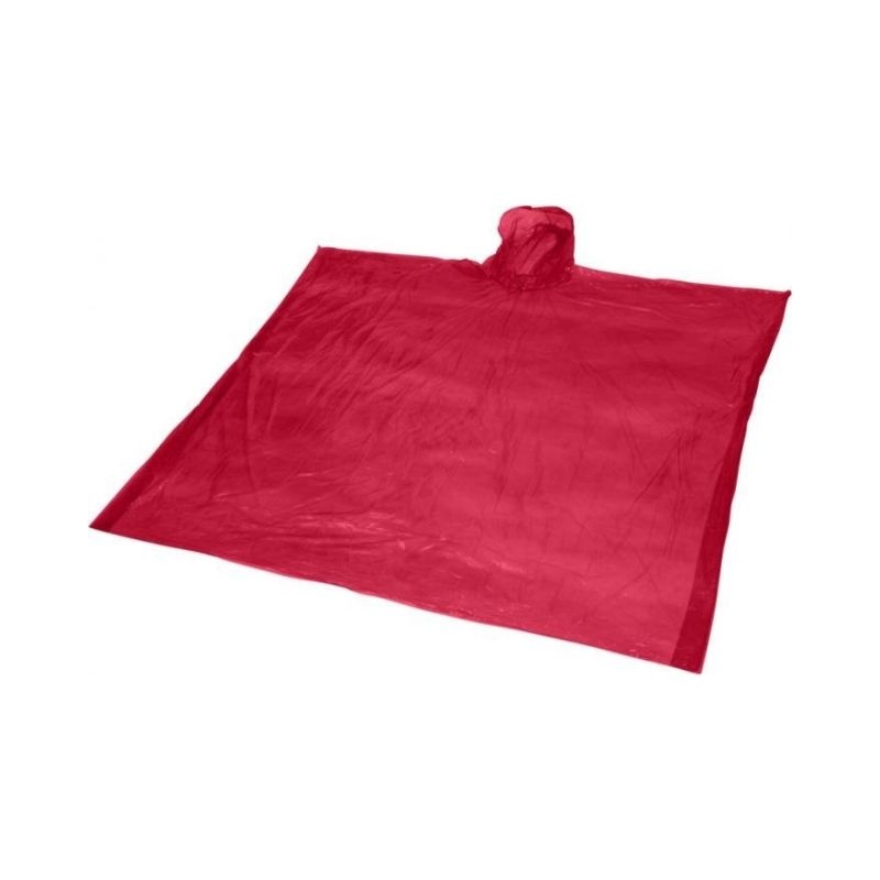Logo trade promotional giveaways picture of: Ziva disposable rain poncho, red