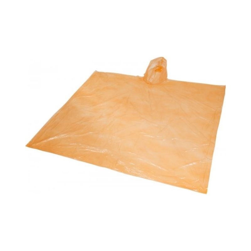 Logo trade promotional product photo of: Ziva disposable rain poncho, orange